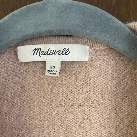 Madewell Two Tone Merino Wool Blend Open Front Cardigan in Tan and Gray size XS - Picture 2 of 6